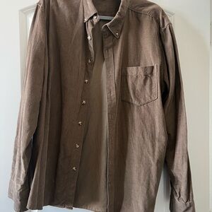 Sonoma Men's Casual Brown courduroy Button-Down Shirt